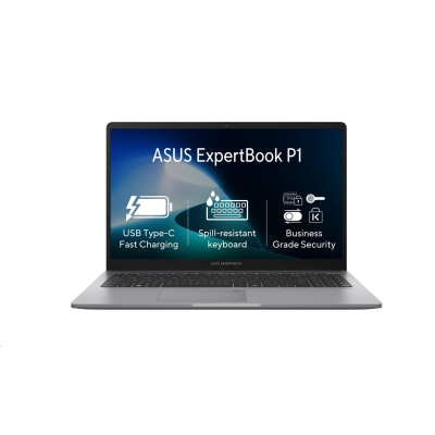 ASUS NTB ExpertBook P1 (P1503CVA-S70758X), i5-13420H, 15.6" 1920 x 1080, 8GB, 512GB SSD, UHD, W11 Pro, Gray