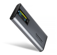 AXAGON EEM2-SD2 USB-C 10Gbps - M.2 NVMe & SATA SSD kovový DISPLAY box, bezšroubkový