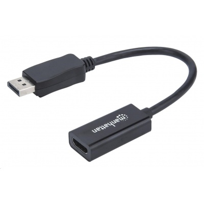 MANHATTAN Adaptér, DisplayPort, DP-Male/HDMI-Female, černý