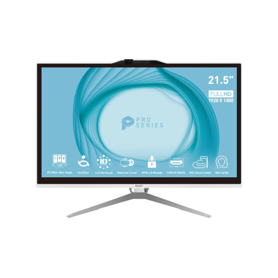 MSI PC AIO PRO AP222T 13M-435EU, Pentium G7400, 21.5" FHD Touch,4GB,128 GB SSD,Intel UHD,W11Pro,White