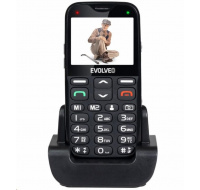 EVOLVEO EasyPhone XG, mobilní telefon pro seniory s nabíjecím stojánkem, černá