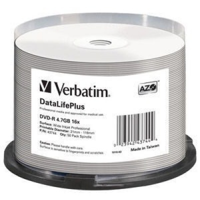 VERBATIM DVD-R(50-Pack)Spindle/Printable/16x/4.7GB/WIDE PRINTABLE SURFACE NON-ID