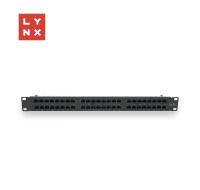 LYNX 19" patch panel  48-port, UTP Cat5e, 50µ, nestíněný, černý