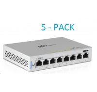 UBNT UniFi Switch US-8, 5-PACK, bez napájecích adaptérů! [8xGigabit, 1xPoE in, 1xPoE out, non-blocking 8Gbps]