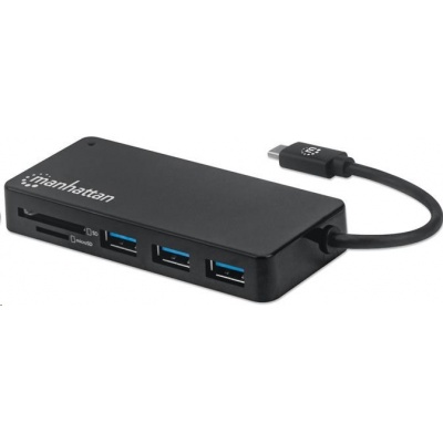 MANHATTAN USB-C Hub 3-port USB 3.2 Gen 1 Hub se čtečkou karet