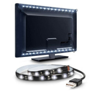 Solight LED pásek pro TV, 100cm, USB, vypínač, studená bílá