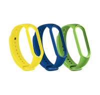 RhinoTech řemínky pro Xiaomi Mi Band 3/4 (3-pack tmavě modrá, žlutá, zelená)