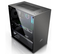 BAZAR - EVOLVEO M4, case mATX, 1x120mm PWM ventilátor, průhledná bočnice, černá - Poškozený obal (Komplet)
