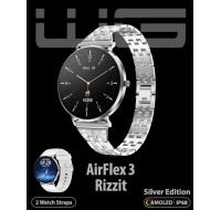WG - Chytré hodinky WG AirFlex3 Rizz It, dámské, 2x řemínek, stříbrná