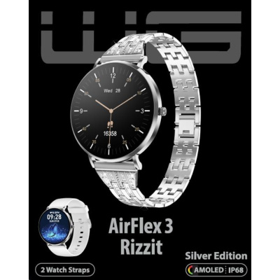 WG - Chytré hodinky WG AirFlex3 Rizz It, dámské, 2x řemínek, stříbrná