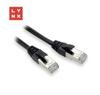 LYNX FTP patch kabel Cat5e PVC, CCA, 0,1m, černý (balení obsahuje 10ks)