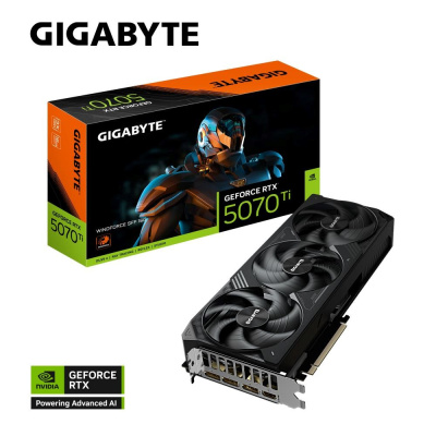 GIGABYTE VGA NVIDIA GeForce RTX 5070 Ti WINDFORCE 16G, 16G GDDR7, 3xDP, 1xHDMI