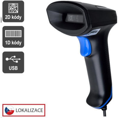 Virtuos CCD 2D čtečka Virtuos HT-851A, USB, bez stojánku, černá