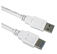 PremiumCord Prodlužovací kabel USB 3.0 Super-speed 5Gbps A-A, MF, 9pin, 0.5m, bílá