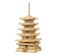 RoboTime dřevěné 3D puzzle Pětipatrová pagoda