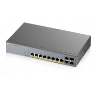 Zyxel GS1350-12HP 12 Port smart managed CCTV PoE switch, long range, 130W, 10x GbE, 2x SFP