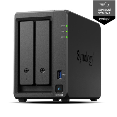 Synology DS725+ DiskStation (2C/RyzenR1600/2,6-3,1GHz/4GBRAM/2xSATA/2xM.2/1xUSB3.2/1x2,5GbE/1xGbE/1xUSB-C)
