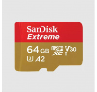 SanDisk micro SDXC karta 64GB Extreme (170 MB/s Class 10, UHS-I U3 V30) + adaptér