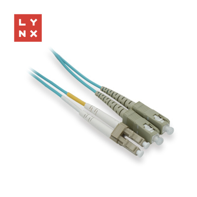 LYNX duplexní patch kabel MM, OM3, LC/SC, 50/125µm, 1m