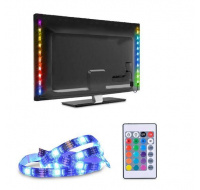 Solight LED RGB pásek pro TV, 2x 50cm, USB, vypínač, dálkový ovladač