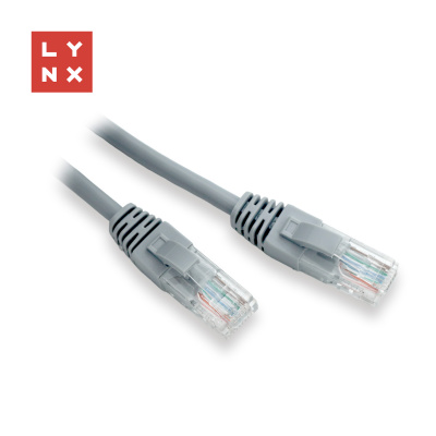 LYNX UTP patch kabel Cat5e, PVC, CCA, 0,1m, šedý (balení obsahuje 10ks)