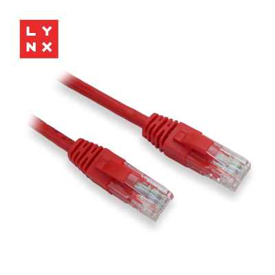 LYNX UTP patch kabel Cat5e, PVC, CCA, 0,3m, červený (balení obsahuje 10ks)