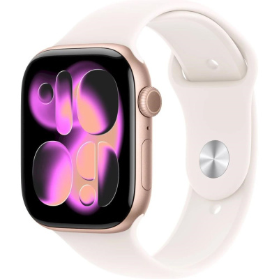 Apple Watch Series 11 GPS + Cellular 46mm Rose Gold Aluminium Case with Light Blush Sport Band - M/L