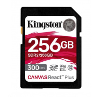 Kingston SDXC karta 256GB Canvas React Plus SDXC UHS-II 300R/260W U3 V90 for Full HD/4K/8K