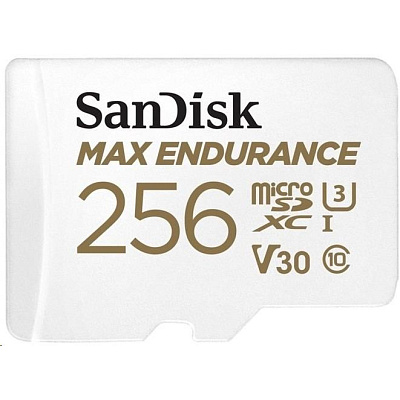 SanDisk MicroSDHC karta 256GB MAX Endurance + adaptér, 120,000 hodin