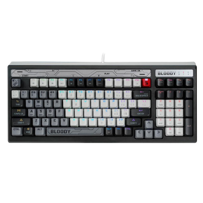 A4tech Bloody B950 podsvícená mechanická herní klávesnice RGB, Brown Switch, USB, CZ, šedá