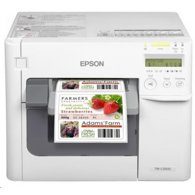 Epson ColorWorks C3500, cutter, disp., USB, Ethernet, NiceLabel, white