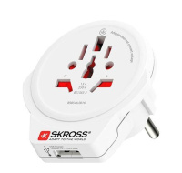 SKROSS cestovní adaptér Europe USB pro cizince v ČR, USB-A, 12W, typ E/F