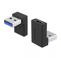 PremiumCord USB redukce USB-C  - USB3.0 typ A  (F/M), zahnutá 90°