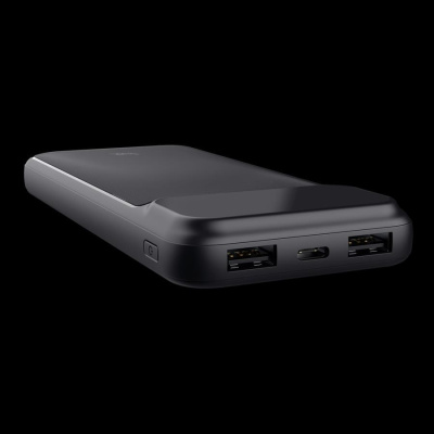 TRUST Powerbanka Avala, 10000 mAh, 1xUSB-C + 2xUSB, černá