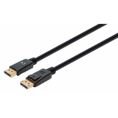 Manhattan kabel DisplayPort 1.4, DisplayPort Male na Male, 1m, černá