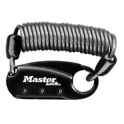 Master Lock Karabina s navíjecím kabelem 1551EURDBLK -