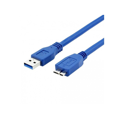 WG Datový kabel propojovací USB-A (USB 3.0; male) to USB Micro-B (male) / 1,5m / blue