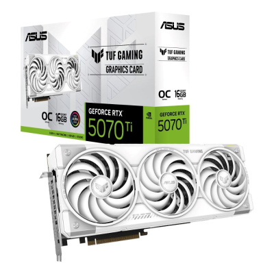 ASUS VGA NVIDIA GeForce RTX 5070 Ti TUF GAMING 16GB OC WHITE, 16GB GDDR7, 3xDP, 2xHDMI