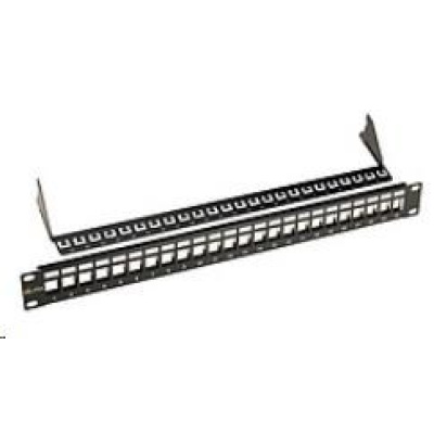 Solarix Univerzální modulární neosazený patch panel 24 portů černý 1U SX24M-0-STP-BK-UNI