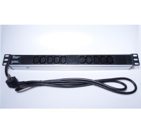 PremiumCord Panel napájecí do 19" racku 1U, 10xIEC (C13), 2m kabel